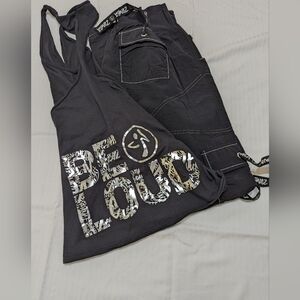 Zumba set Black and Silver Cargo Pants and oversized Tank